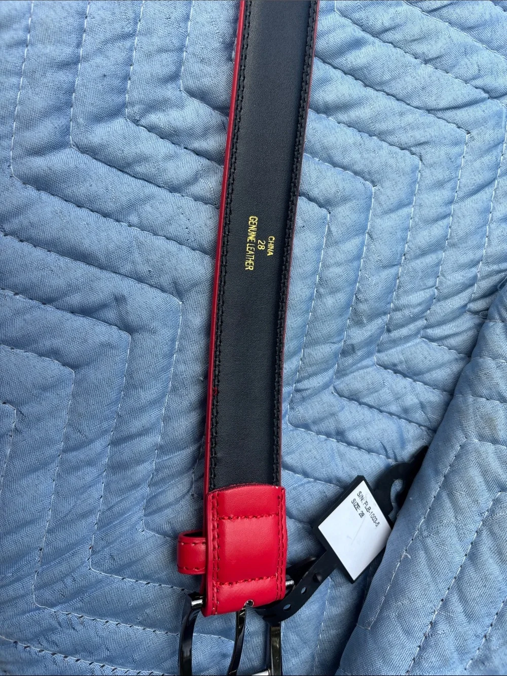Men's Red Leather Belt with Polished Buckle Fredrico Leone